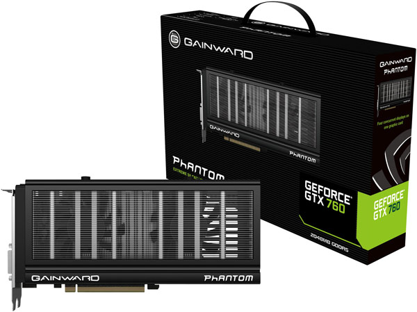 Графический процессор 3D-карты Gainward GTX 760 Phantom работает на частоте 1072 МГц