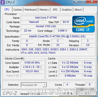        Intel Haswell Core i7-4770K