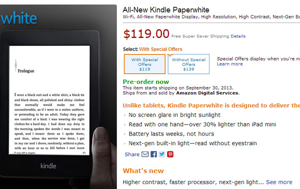     Amazon Kindle Paperwhite  30 