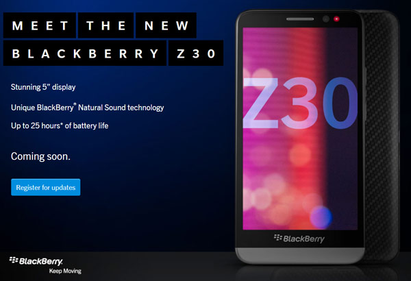 Смартфон BlackBerry Z30 работает под управлением ОС BB 10 OS 10.2