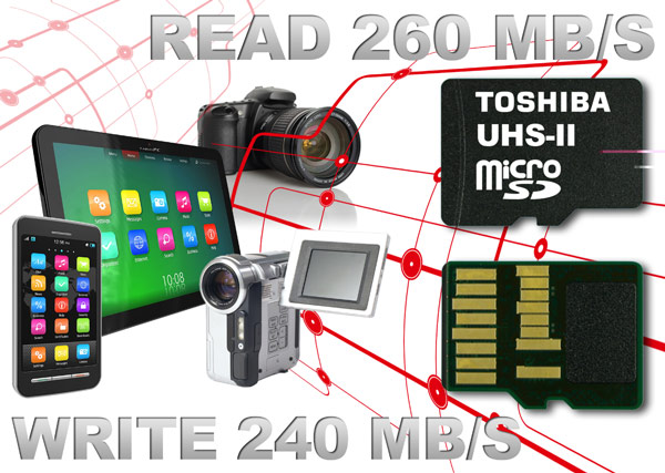 Toshiba выпускает самые быстрые в мире карты памяти microSD - первые, соответствующие спецификации UHS-II