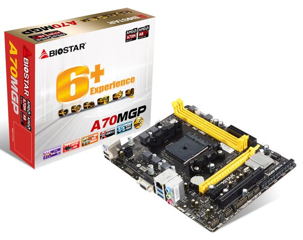 Оснащение платы Biostar A70MGP включает по четыре порта SATA 6 Гбит/с и USB 3.0
