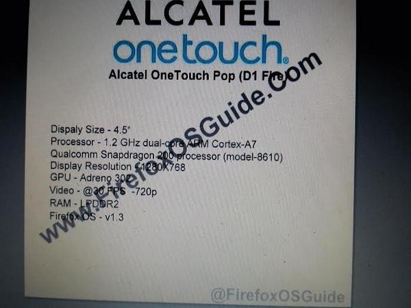 Alcatel One Touch POP (D1 Fire)