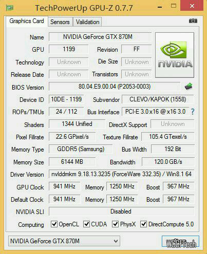 GeForce GTX 870M Maxwell