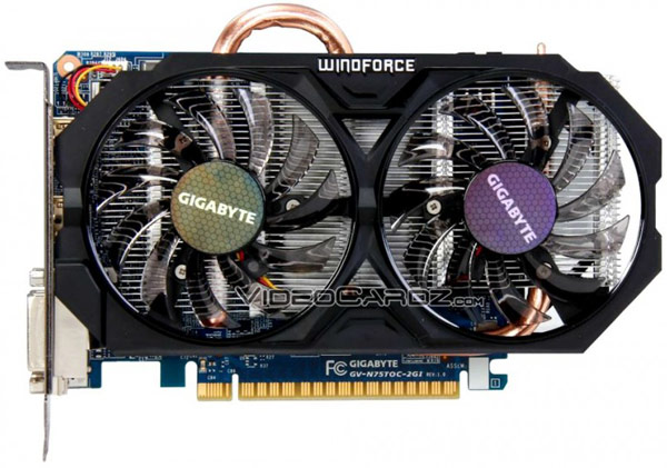Модель Gigabyte GTX 750 Ti OC (GV-N75TOC-2GI) получила охладитель WindForce 2X
