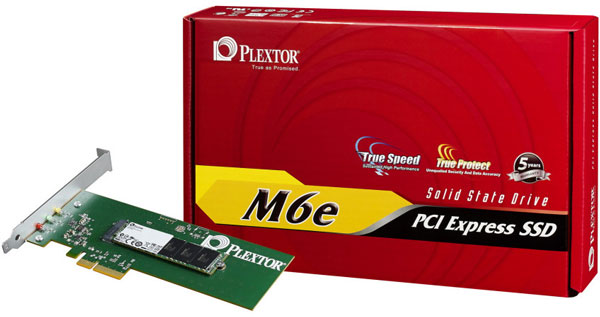 Твердотельный накопитель Plextor M6e выполнен в виде карты расширения PCIe