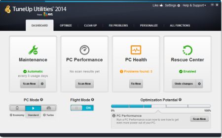 Скриншот программы TuneUp Utilities 2014