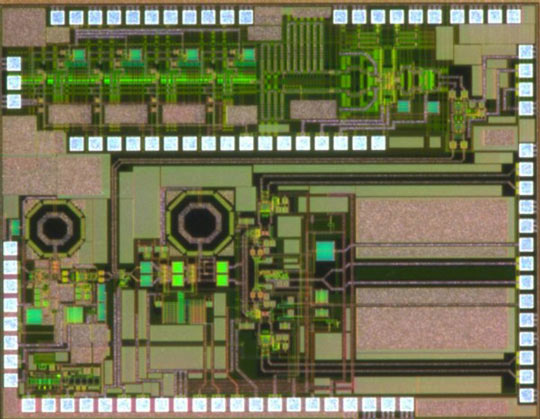 Микросхема приемника беспроводной связи, работающая в диапазонах 5 и 60 ГГц, изготавливается по технологии Si-CMOS