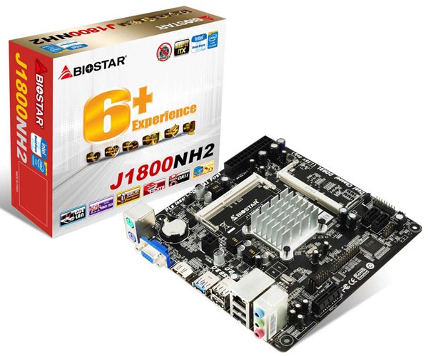 На системной плате Biostar J1800NH2 есть два слота для модулей памяти SO-DIMM