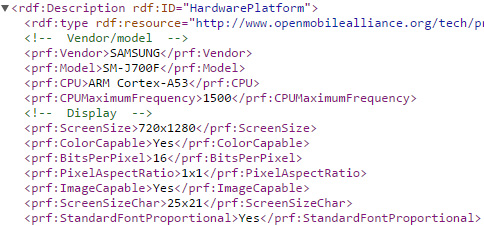 Samsung Galaxy J7: User Agent Profile