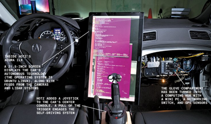 26-летний хакер, взломавший iPhone и PS3, за месяц создал самоуправляемый автомобиль у себя в гараже