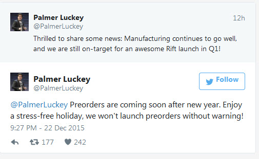 Предварительные заказы на шлем Oculus Rift начнут принимать уже в следующем году