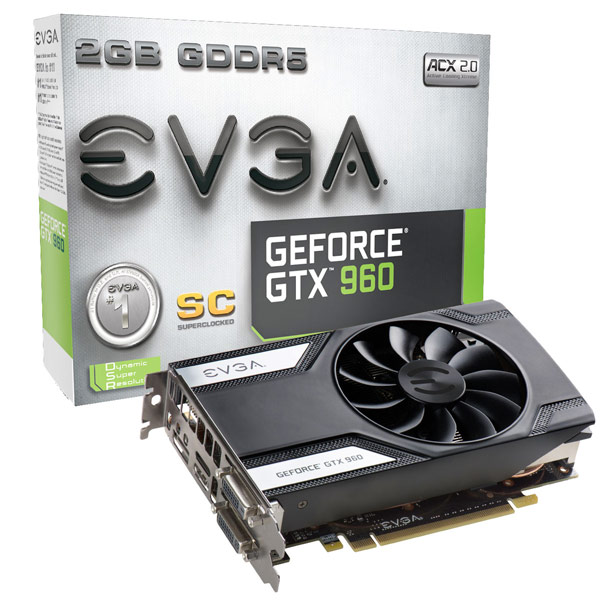 Ассортимент EVGA пополнили 3D-карты серии GeForce GTX 960