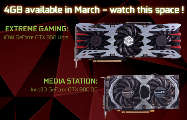 Inno3D готовит два варианта видеокарты GeForce GTX 960 с 4 ГБ памяти GDDR5