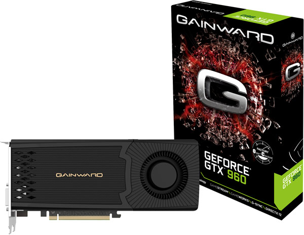 Gainward представила три разогнанных варианта 3D-карты GeForce GTX 960, включая два с кулером Phantom