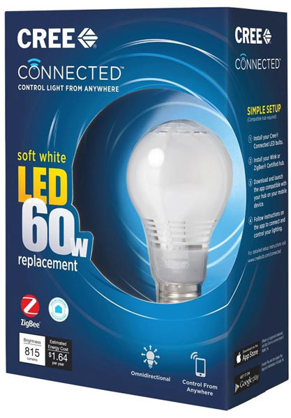 Светодиодная лампочка Connected Cree LED Bulb поддерживает ZigBee