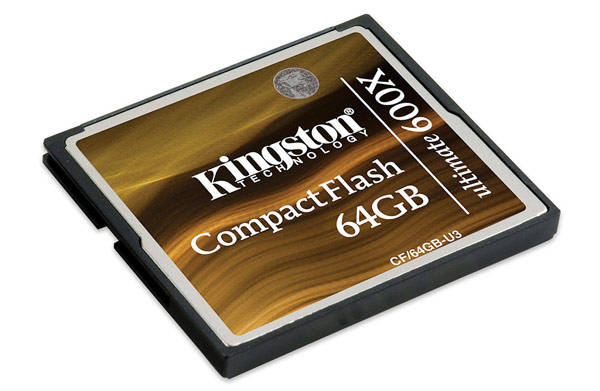 Карта памяти объемом 64 ГБ, пополнившая серию Kingston CompactFlash Ultimate 600x, демонстрирует скорости чтения и записи до 90 МБ/с