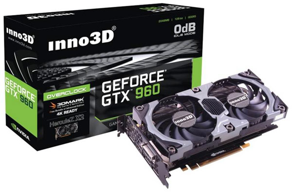 3D-карта Inno3D GeForce GTX 960 с 4 ГБ памяти оснащена пятью видеовыходами