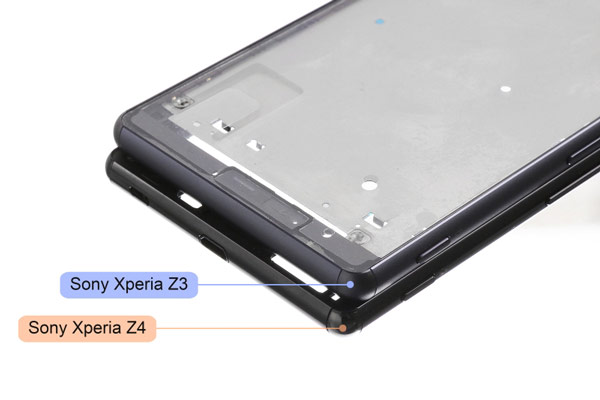 Расположение органов управления на боковых поверхностях Sony Xperia Z3 и Z4 во многом совпадает