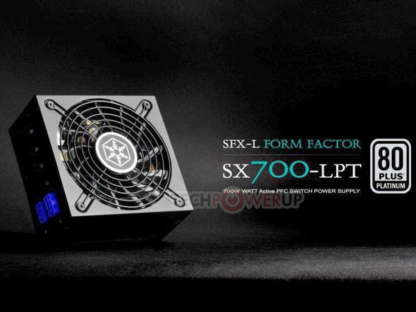 Блок питания SilverStone SX700-LPT типоразмера SFX-L обеспечивает постоянную мощность 700 Вт
