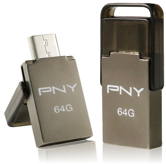 Флэшка PNY Duo-Link OU5 оснащена разъемом micro-USB 