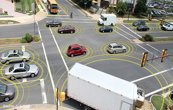 Постоянно поддерживая связь между собой, автомобили смогут информировать водителей о ситуации на дороге