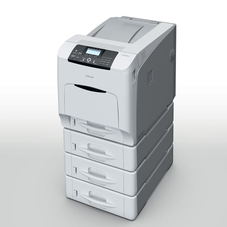 К достоинствам Ricoh SP C440DN относится высокая скорость печати, достигающая 40 страниц в минуту