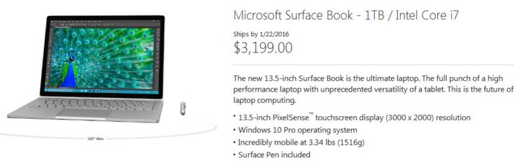 Старшая версия ноутбука Microsoft Surface Book доступна для предзаказа за $3199