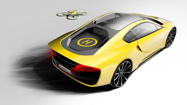 Автомобиль Σtos также оборудован посадочной площадкой для самоуправляемого дрона