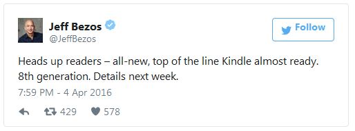 Глава Amazon пообещал рассказать об электронной книге Kindle нового поколения на следующей неделе