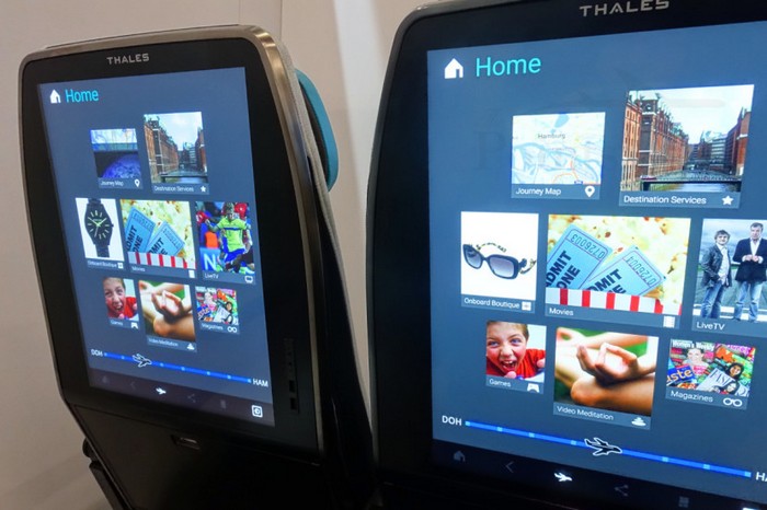 Компания Thales хочет оснастить кресла в эконом-классе сенсорными дисплеями диагональю 21,3 дюйма