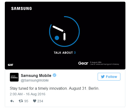 Анонс умных часов Samsung Gear S3 перенесли на 31 августа