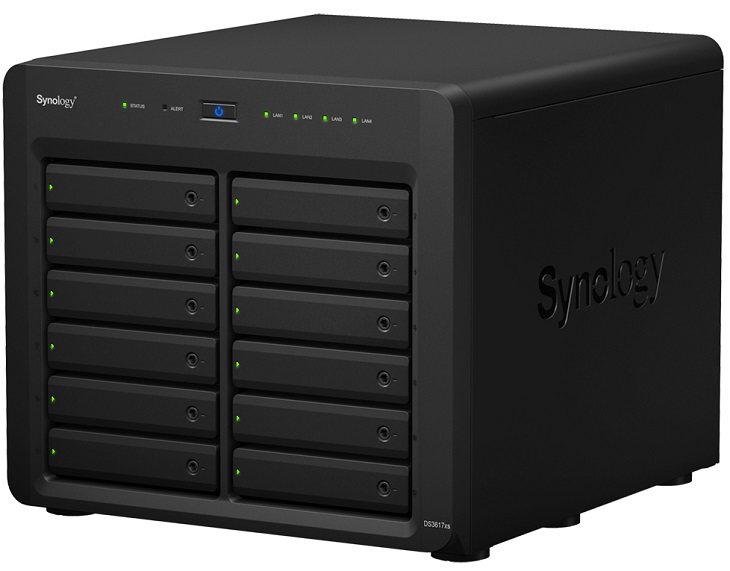Сетевое хранилище Synology DS3617xs позволяет нарастить объем дискового пространства до 360 ТБ