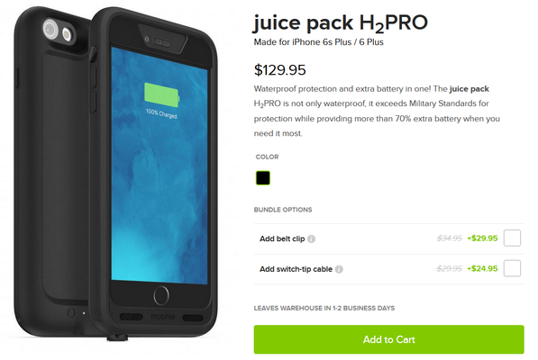 mophie представила новую версию чехла juice pack H2Pro