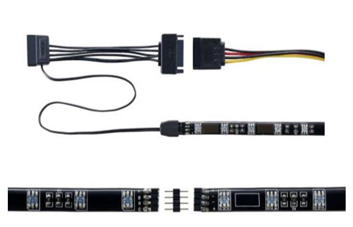 Ленты CableMod WideBeam LED рассчитаны на подачу питания по разъему SATA