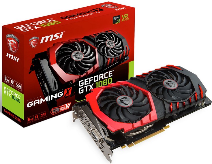 MSI представила видеокарты GeForce GTX 1060 6GT OC, GeForce GTX 1060 Gaming 6G, GeForce GTX 1060 Gaming X 6G, GeForce GTX 1060 Armor 6G и GeForce GTX 1060 Armor 6G OC