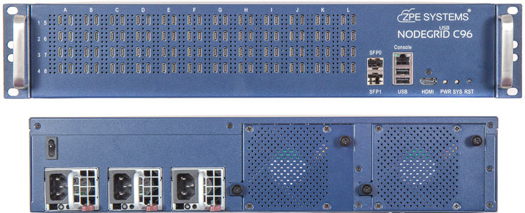 Основой сервера служит четырехъядерный процессор Intel, который работает под управлением ОС NodeGrid на базе Linux