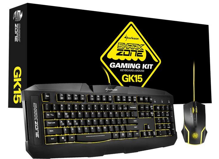 Комплект Sharkoon Shark Zone GK15 получил оригинальные клавиатуру и мышь