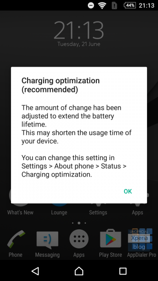 Функция Sony Soft Charging не позволяет аккумулятору смартфона заряжаться на 100%