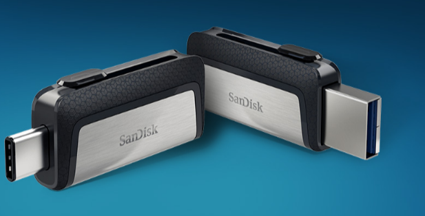 Флэшка SanDisk Ultra Dual Drive USB Type-C оснащена двумя разъёмами