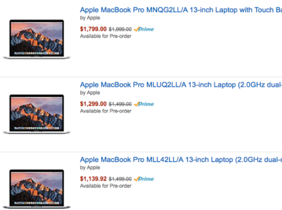 Amazon по ошибке снизил цены на новые MacBook Pro, предложив скидки до $359