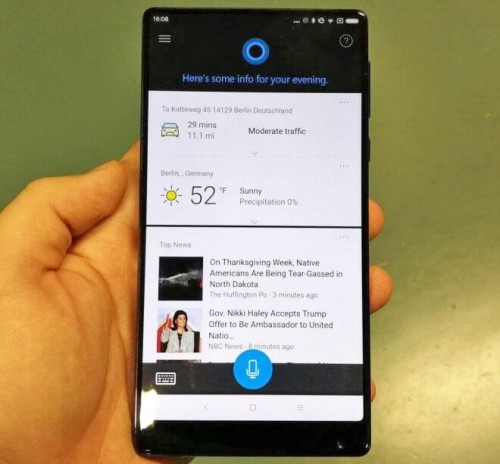 Смартфон Xiaomi Mi Mix поставляется с предустановленным персональным помощником Cortana