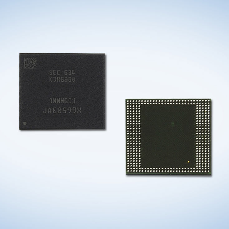 Микросхемы памяти Samsung LPDDR4 DRAM объемом 8 ГБ предназначены для мобильных устройств
