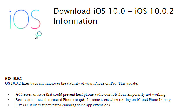 Обновление iOS 10.0.2 исправляет ошибку в работе проводной гарнитуры EarPod с разъемом Lightning