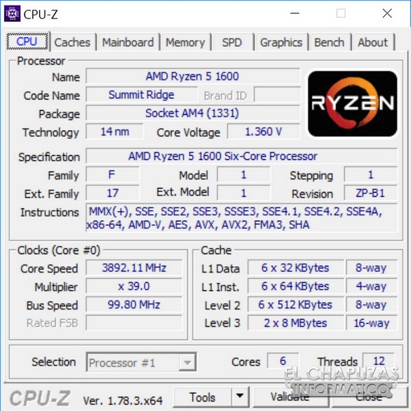 CPU Ryzen 5 1600 протестировали в разных тестах