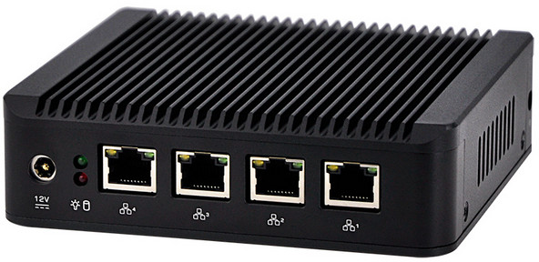 Четыре порта Gigabit Ethernet платы Qotom Q1900G4-M подключены к контроллерам Intel