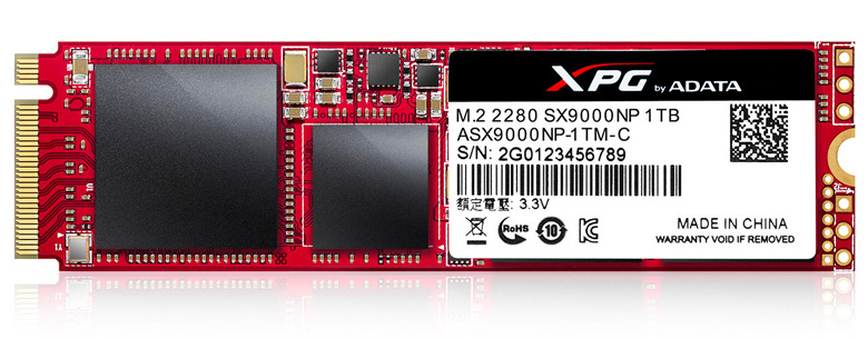 SSD Adata XPG SX9000 c интерфейсом PCIe Gen3 x4 поддерживает протокол NVMe 1.2