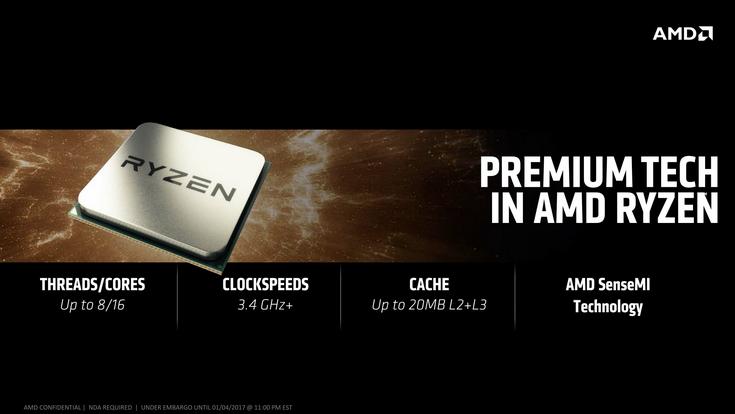 Стали известны параметры 17 процессоров AMD Ryzen