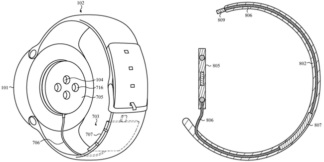 Apple запатентовала портативное зарядное устройство для Apple Watch, которое встраивается в ремешок
