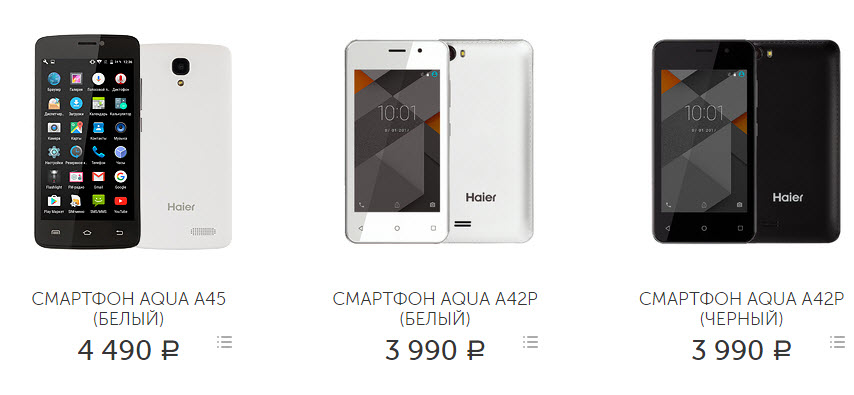 Haier представила линейки бюджетных смартфоны Aqua и Terra
